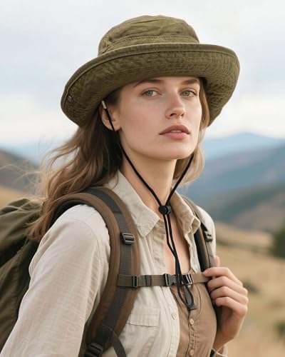 Clakllie Reversible Packable Boonie Fishing Hat UV Protection Sun Beach Hat - color: S-hjy6-khaki