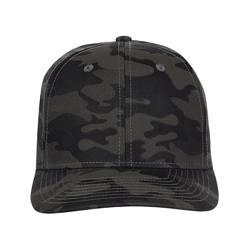 Lids Blank All Star Classic Structured Stretch Fitted Baseball Cap – Curved Bill Hat for Men and Women - color: Black/Camo, size: Large-X-Large