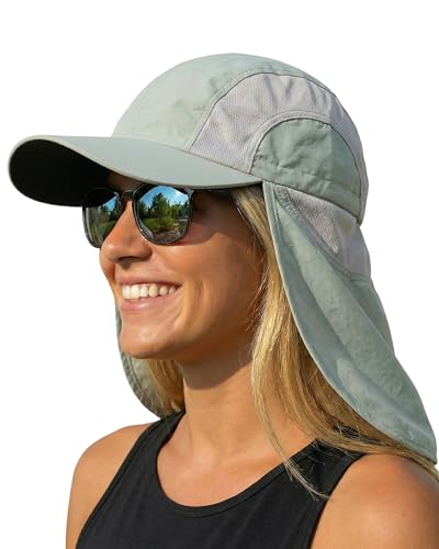 Mens Sun Hat with Breathable Mesh Sun Hats for Men Fishing Hat - color: Grayish Green