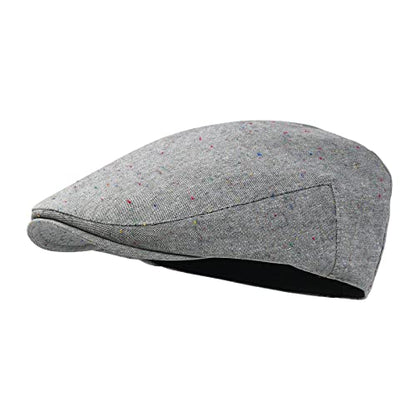 STARANCE Men Thin Cotton Gatsby Newsboy Cap - color: Flecked Grey, size: 7 1/2