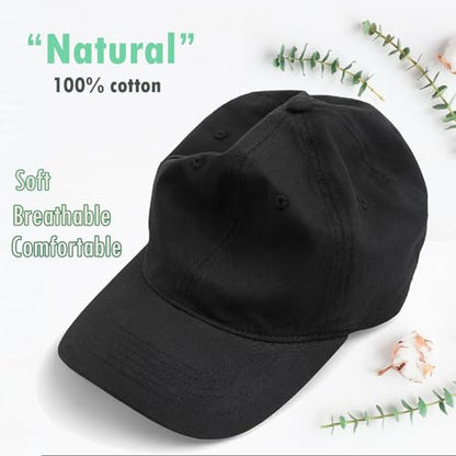 Hot Summer Baseball Cap, 35% Thinner Cotton Dad Hat Lightweight - color: Black