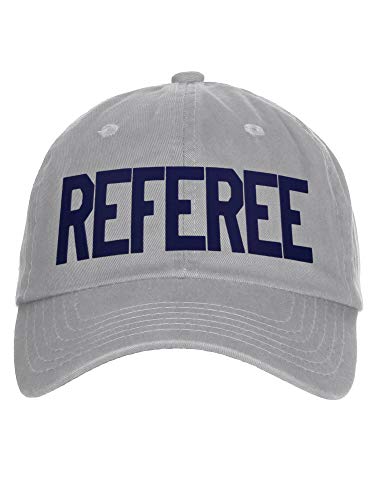Classic Referee Hat Premium Cotton Low Profile Unstructured Adjustable Strapback - color: Grey Navy