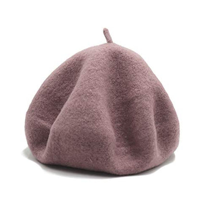 Wheebo Wool Beret Hat,Solid Color French Style Winter Warm Cap for Women Girls Lady - color: Cameo Brown