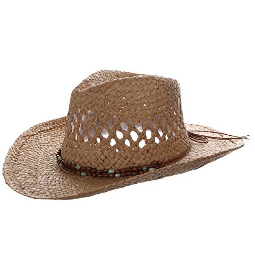 Panama Jack Drifter Sun Hat - Toyo Straw, 3 1/4" Shapeable Brim - color: Tea