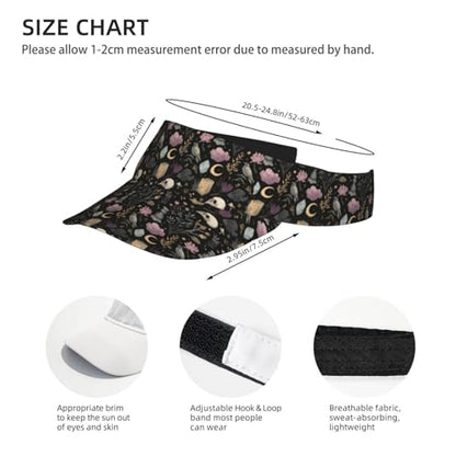 Sports Sun Visor Hat for Men Women, Adjustable Breathable Golf Tennis Cap - color: Magic Witch