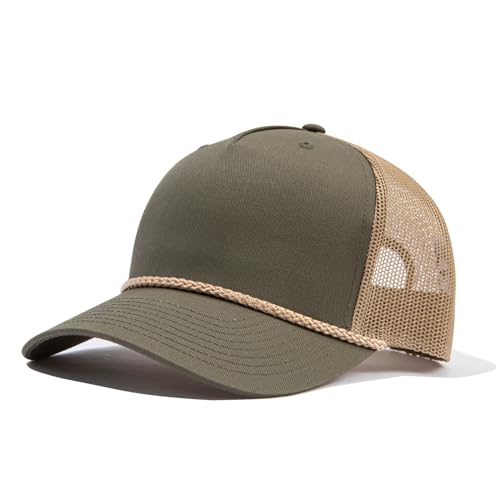 Clakllie Summer Mesh Baseball Cap for Men Vintage Trucker Mesh Back Hat - color: Cdus-dtk241-green/Khaki