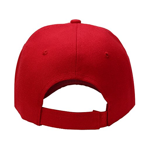 Falari Wholesale Bulk Lot 12-Pack Baseball Cap Adjustable Size Plain Blank Solid Color - color: Red