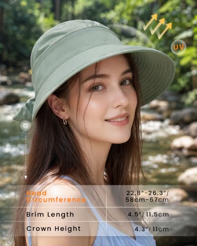 CHUNG 2 Pack Women Sun Visor Hat Wide Brim Summer UV Protection Zip-Off - color: White/Light Green