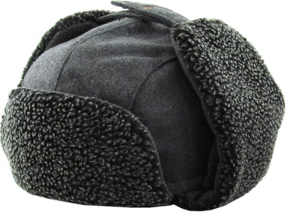 Wool Blend Aviator Trapper hat Trooper Ear Flaps Ushanka Eskimo Russian Warm Winter Cold… - color: Gray Wool Blend