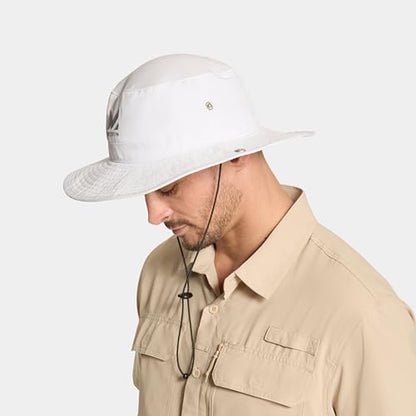 MISSION Cooling Bucket Hat - Unisex Wide-Brim Hat for Men & Women - Lightweight, Foldable & Durable - Cools Up to 2 Hours - color: White