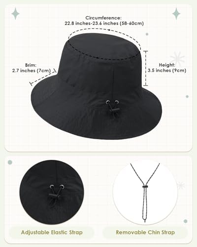 Kids UPF 50+ Waterproof Sun Hat, Packable Wide Brim Bucket Hat - color: Army Green