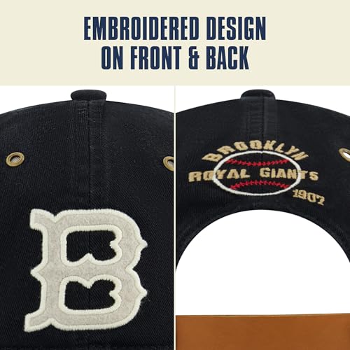 Blue Marlin Dad Hat, Adult Cotton Baseball Cap with Curved Brim, One Size. - color: Brooklyn Royal Giants