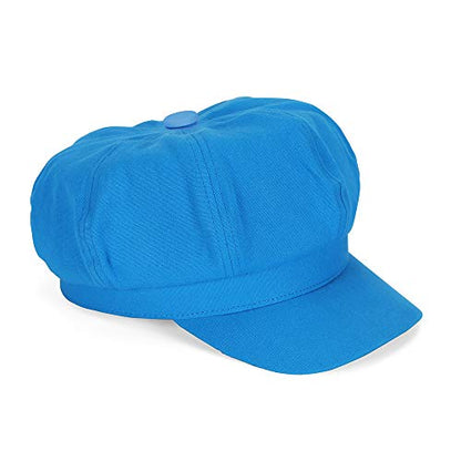 Newsboy Cabbie Baker boy hat Beret Cap for Women Pageboy Visor Paperboy Hat Sailor Fiddler Hat Adjustable - color: Blue