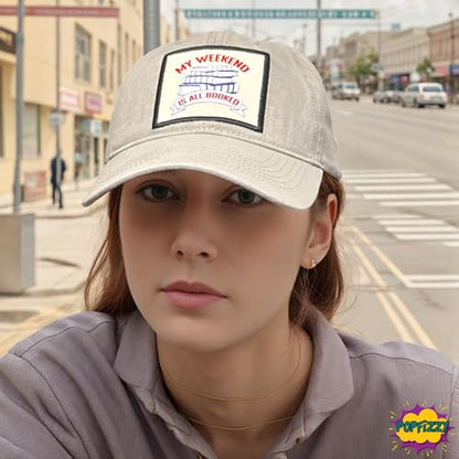 Popfizzy Funny Hats for Men and Women, Fun Adult Baseball Cap, Funny Birthday Gifts for Women and Men, Cool Dad Hat Gift Idea - color: Weekend is All Booked (Grey)