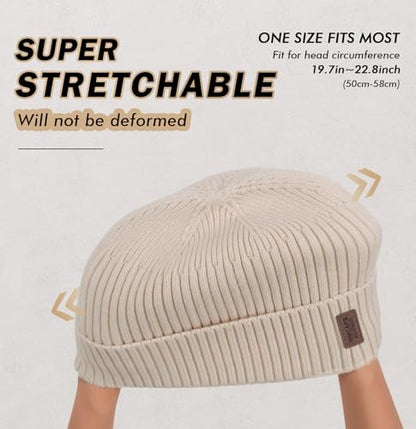 Wmcaps Winter Beanie for Men Women Fleece Lined Hat Warm Cuffed - color: White