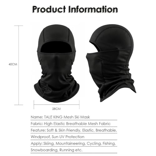Ski Mask Balaclava Motorcycle Summer Face Mask Shiesty Mask for Men Women - color: Black + Black