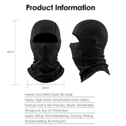 Ski Mask Balaclava Motorcycle Summer Face Mask Shiesty Mask for Men Women - color: Black + Black