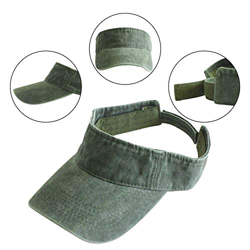 HH HOFNEN Sports Sun Visor Hats Cotton Adjustable Golf Caps for Men Women - color: #1a Army Green