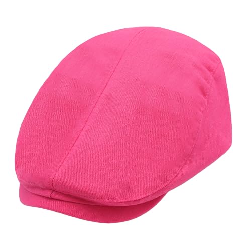 ZLYC 남성용 여름 플랫 캡 Scally Ivy Gatsby Newsboy Beret Driver Cabbie 사냥 모자 - color: 솔리드 핫 핑크
