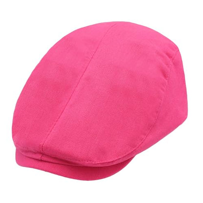 ZLYC 남성용 여름 플랫 캡 Scally Ivy Gatsby Newsboy Beret Driver Cabbie 사냥 모자 - color: 솔리드 핫 핑크