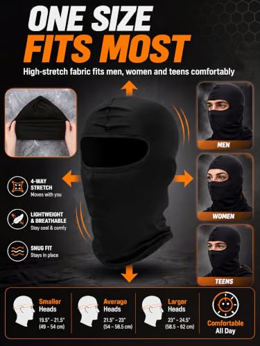 SATINIOR 6 Pcs Ski Balaclava Men Full Face Cover Mask - color: Dark