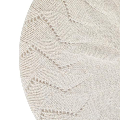 ZLYC Women French Beret Hat Reversible Solid Color Knit Warm Artist Cap - color: Solid Cream White