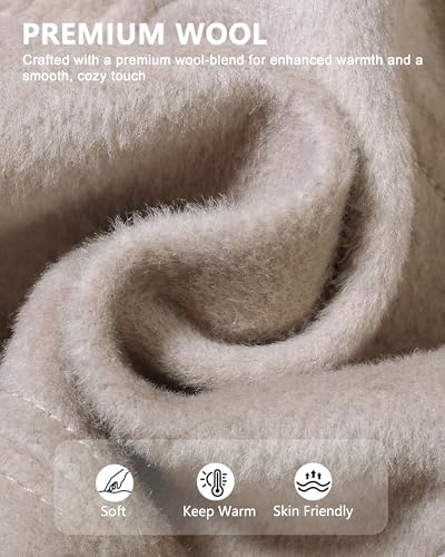 GADIEMKENSD Winter Bucket Hat - Premium Wool, Packable, Plain Colors, Unisex Warm Hat - color: Khaki Gray 2.0, size: Medium