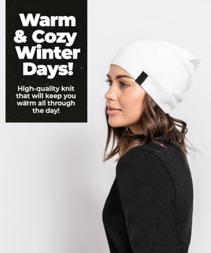 Warm Slouchy Beanie Hat - Deliciously Soft Daily Beanie in Fine Knit - color: Eggplant