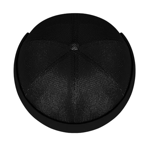 DIYDECAL Mens Mesh Brimless Cap,Summer Skullcap Docker Beanie Hat - color: Black