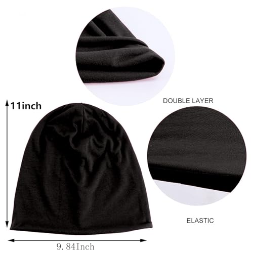 Tergy 4/10/12 Pieces Unisex Beanie Hats for Men Women Slouchy Beanie Hip-Hop Caps Lighweight Soft Skull Caps for Chemo Sleep - color: 4 Colors