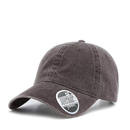 Classic Blank Dad Hat Cotton Adjustable Strap Baseball Cap - color: Brown Washed