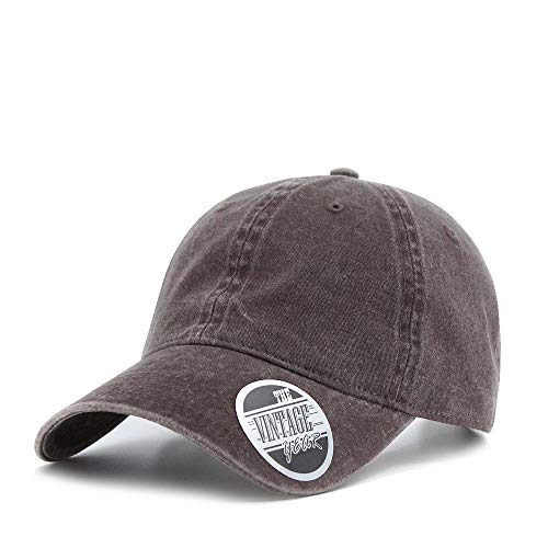 Classic Blank Dad Hat Cotton Adjustable Strap Baseball Cap - color: Brown Washed