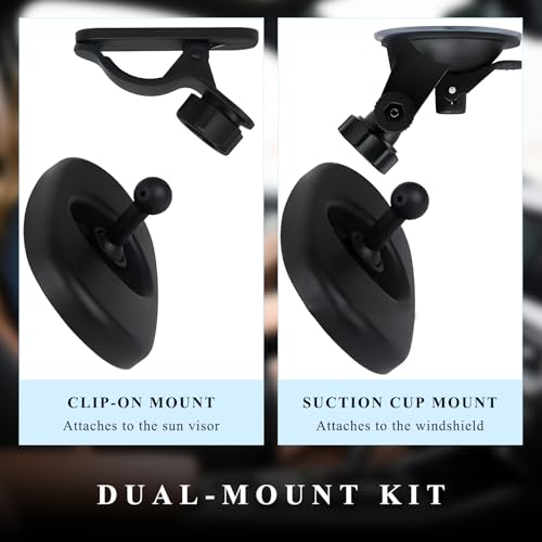 Car Interior Rearview Mirror, 360° Adjustable Wide Angle Sun Visor Backseat Mirror with Suction Cup, Universal Clip-on Safety Rear View Mirrors for Viewing Rear Passengers