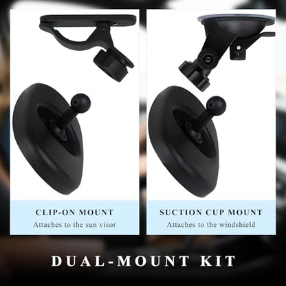 Car Interior Rearview Mirror, 360° Adjustable Wide Angle Sun Visor Backseat Mirror with Suction Cup, Universal Clip-on Safety Rear View Mirrors for Viewing Rear Passengers