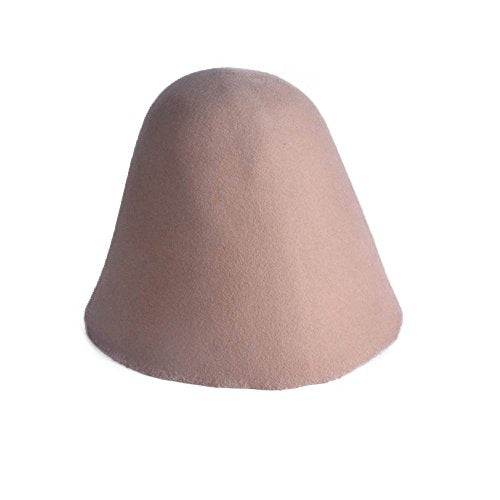 Wool Felt Cone Cloche Hood Millinery Hats Fascinators Block Base Body B107 - color: #3 Camel
