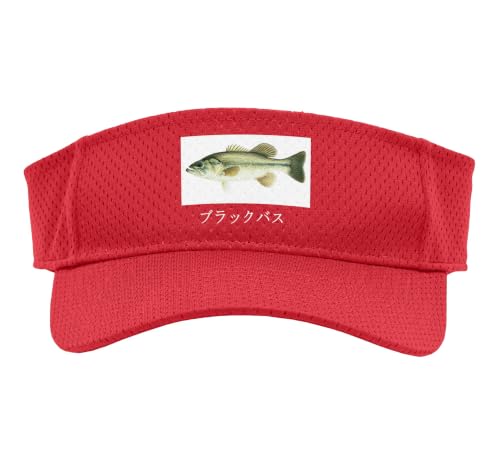 Outdoor Fishing Black Bass in Japanese Largemouth Bass Sport Sun Visor - color: Red