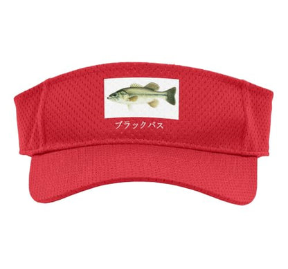 Outdoor Fishing Black Bass in Japanese Largemouth Bass Sport Sun Visor - color: Red