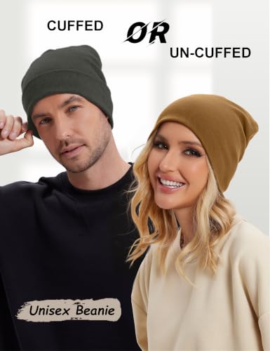 100% Cotton Thin Beanie Hat Women Men Soft Slouchy Chemo Skull Cap - color: 1pc Grayish Green