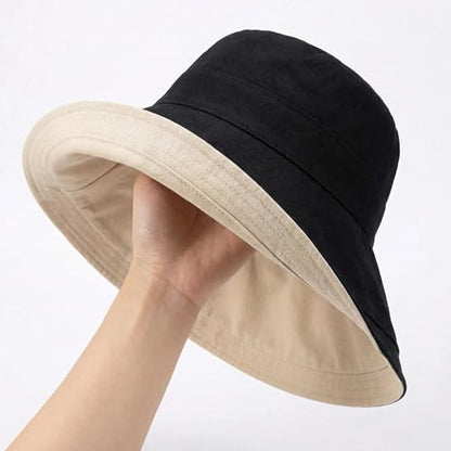 FaroDor Women's Reversible Bucket Hat UV Protection Packable Travel Cap Wide Brim Sun Hats 2026 - color: Black
