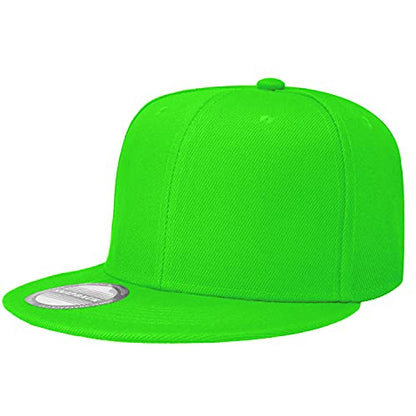 Classic Snapback Hat Cap Hip Hop Style Flat Bill Blank Solid Color Adjustable Size - color: 1pc Light Green