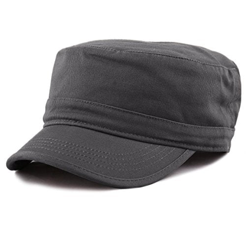 The Hat Depot Cadet Military Army Baseball Cap Tie Dye & Washed Cotton Basic & Distressed Cadet Brushed Cotton Cap - color: 1. Basic - Charcoal