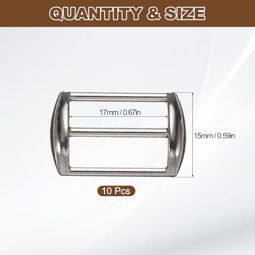 uxcell Metal Baseball Cap Buckle, Adjustable Cap Strap Adjuster Slider Bag Belt Strap - color: Bright Silver