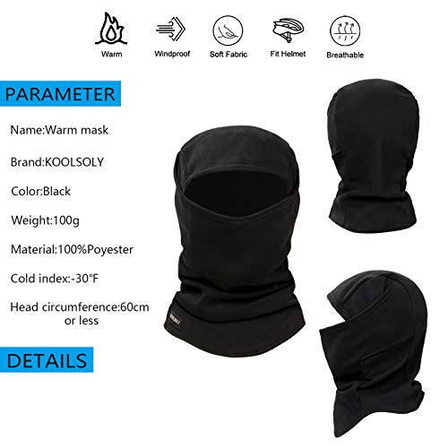 KOOLSOLY Ski Mask Balaclava Cold Weather Warm and Fleece Face Mask Neck Warmer Full Face Mask for Men&Women - color: Army Green