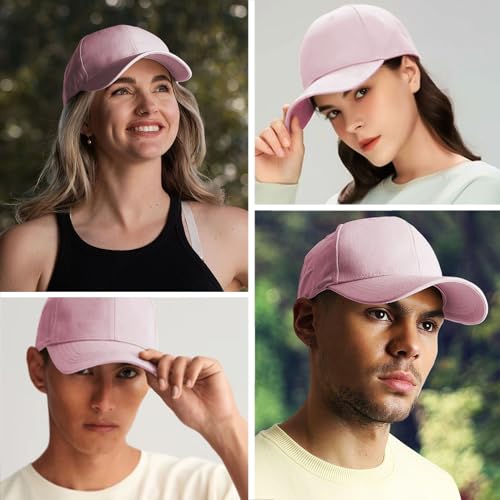 Adjustable Cotton Baseball Cap for Men Women - color: Pink
