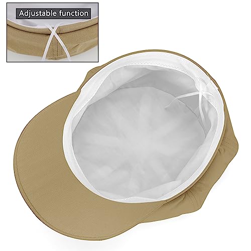 Newsboy Cabbie Baker boy hat Beret Cap for Women Pageboy Visor Paperboy Hat Sailor Fiddler Hat Adjustable - color: Khaki
