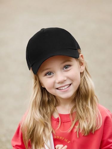 Edoneery Kids Baseball Hat, Adjustable Cotton Cap - color: Mesh-black, style: 3-8 Years
