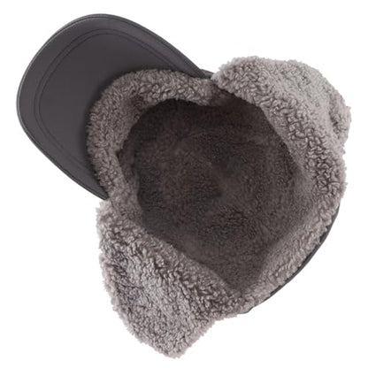 Connectyle Warm Winter Hat with Ear Flaps Mask Cold Weather Outdoor Ski Cap Water-Resistant Baseball Trapper Hat for Men - color: Grey
