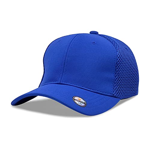 [2 Pack] Hybrid Stretch-Fitted Trucker Cap, Baseball Cap with Air Mesh - color: 2pk Blue (Air Mesh), size: Large-X-Large