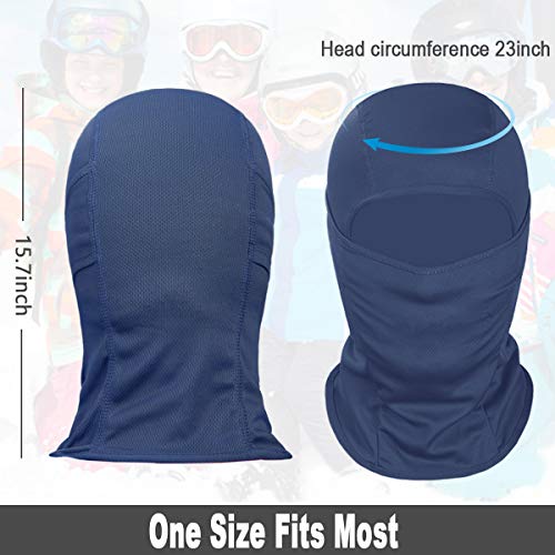 Achiou Ski Mask for Men and Women, Lightweight UV Balaclava Face Cover - color: Navy