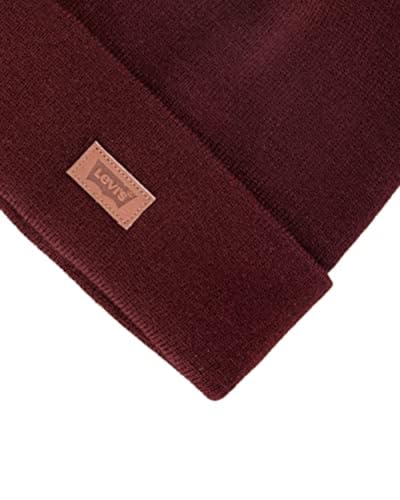 Levi's Mens All-Season Hero Beanie Soft Knit Cuffed Winter Hat, Warm & Comfortable Everyday Style - color: Burgundy